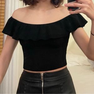 XSmall black crop top from H&M brand